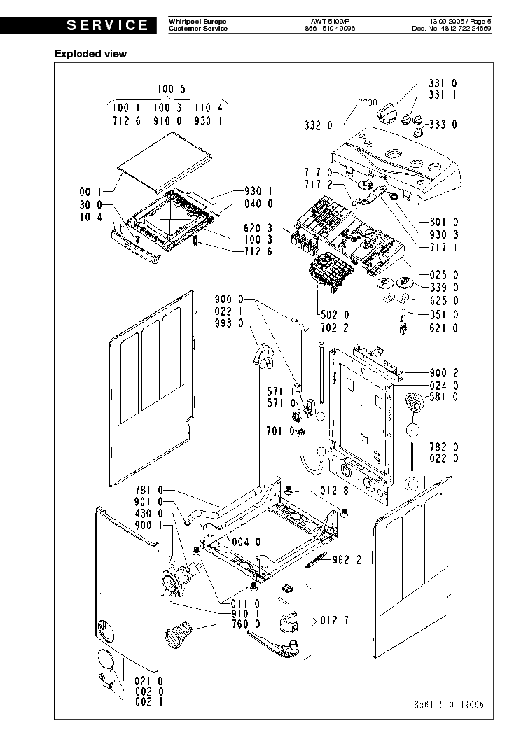 WHIRLPOOL AWT5109 Service Manual download, schematics ... whirlpool washing schematics 