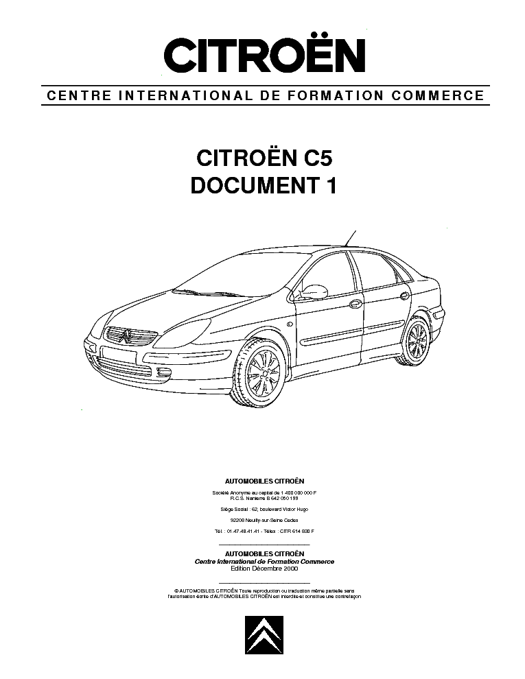 Citroen C5 Document 1 Service Manual Download  Schematics