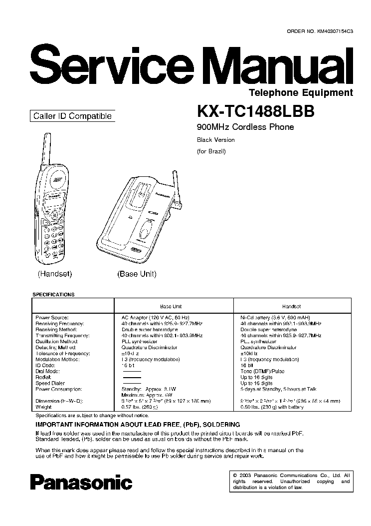 Инструкция Panasonic Kx-Tc1125rub - champinstruction