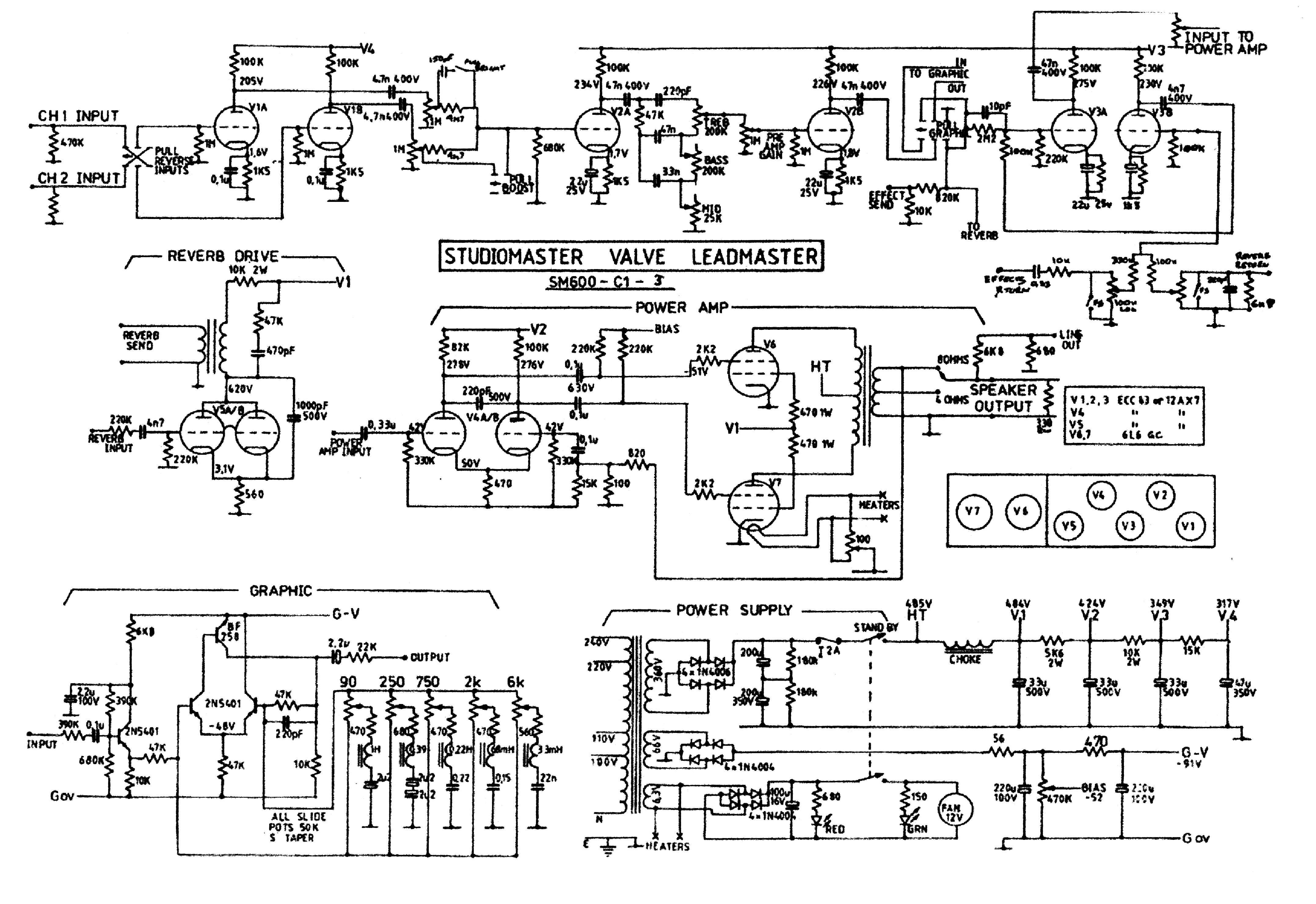 Studio Master Amplifier Circuit Diagram - Studiomaster - Studio Master Amplifier Circuit Diagram
